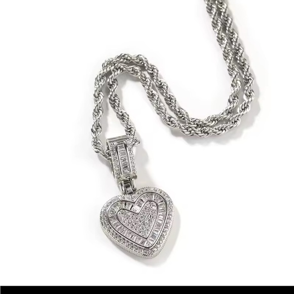 Silver Heart Pendant Necklace - Picture 2 of 4